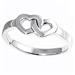 Sterling Silver Ring - Heart Link - Size: 5-9 Sterling Silver Ring - Heart Link - Size: 5-9