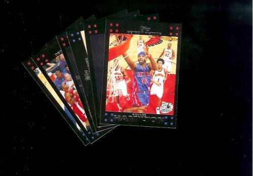 2007-08 Topps Detroit Pistons Basketball Cards Team Lot : Rasheed Wallace, Billups, Hamilton, Webber, Prince & Stuckey !