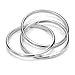 SILVERLINE JEWELRY Sterling Silver Triple Row Interlocked High Polished Wedding Band Ring, Sizes 5-12