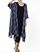 Mordenmiss Women's New Loose Thin Garb Drape Open Front Cardigan L Blue Plaid