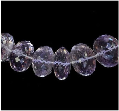 Pink Amethyst Faceted Beads Rondelles 11mm (6)