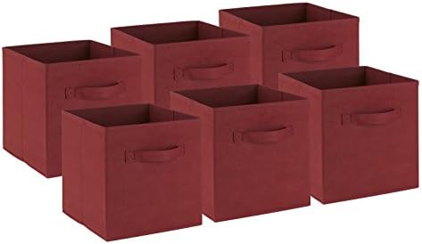 iuhome Foldable Fabric Drawer (Red) (6 PACK)