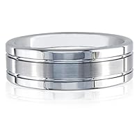 8mm Tungsten Band, Engraved Ring with Brush Finish