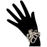 Octopus Stamping Bracelet In Burnished Silver