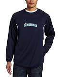 MLB Men's Seattle Mariners Long Sleeve Crew Neck Thermabase Tech Fleece Pullover by Majestic (Pro Navy/Pro White, XX-Large)