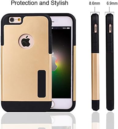 Iphone 6 Plus Case, [Izet] Iphone 6 Plus (5.5) Case Ultra Slim Dual Layer, Extra Protective Case Drop Absorption Protection Bumper Case Apple Iphone 6 Plus 5.5 Inch [Izet](gold)
