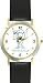 Siamese in Toilet - Cat Cartoon or Comic - JP Animal - WATCHBUDDY&Acirc;&reg; DELUXE TWO-TONE THEME WATCH - Arabic Numbers - Black Leather Strap-Size-Large ( Men's Size or Jumbo Women's Size )