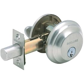Schlage BA360V619 Single-Cylinder Deabolt, Satin Nickel by Schlage