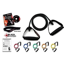 Ripcords Resistance Exercise Bands Black Sniper Edition: 6 bands, Door Anchor, Circuit7 DVD and Manual