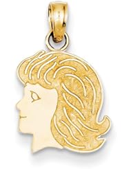 14k Yellow Gold girl Charm Pendant. Metal Wt- 0.87g