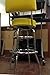 Richardson Seating Double Ring Swivel Bar Stool with Back Chrome Frame and Seat, Yellow, 30