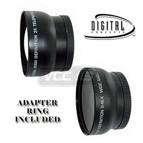 Wide Angle & Telephoto lens for SANYO Xacti VPC-HD1000 VPC-HD2000 VPC-HD1010