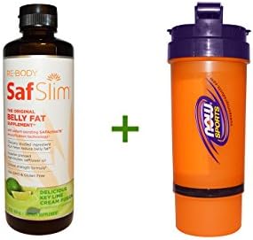 Rebody Safslim, The Original Belly Fat Supplement, Delicious Key Lime Cream Fusion, 16 oz (454 g), Now Foods, 3 in 1 Sports Shaker Bottle, 25 oz