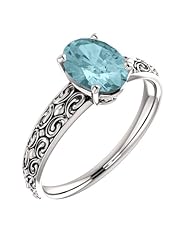 10K White Gold 8.00x6.00mm Oval Cut Mozambique Blue Paraiba Tourmaline Ring -- LIFETIME WARRANTY