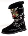 ED HARDY Christian Audigier Womens Boot Straps Tattoo Black
