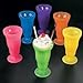 Fun Express Bright Neon Milkshake Cups & Sundae Glasses Set - 12 Vintage Plastic Soda Shop Style Ice Cream Float Cups | Perfect for Root Beer Floats, Parties & Ice Cream Parlor Decorations