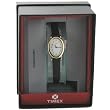 Timex 21912 Women's Oval Gold-Tone Dress Watch with Black Genuine Leather Band - IN Attractive GIFT BOX