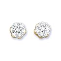10K Yellow Gold 1/4 ct. Diamond Cluster Earrings