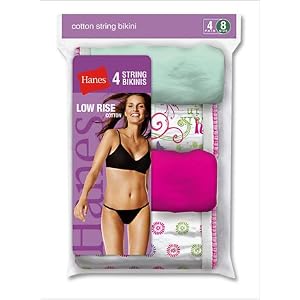 Buy Hanes Ladies Accents String Bikini 4 Pack by Hanes
