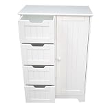 Tongue and Groove Bathroom Storage Cabinet - White