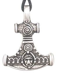 New Mythic Design Thor's Hammer Pewter Pendant Necklace
