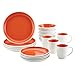 Rachael Ray Rise Stoneware 16-Piece Dinnerware Set, Orange