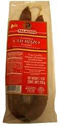 Chorizo Pork Sausage from Spain, Mild (Palacios) 7.9 oz (225g)