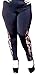Womens Plus Size black Leggings with Elegant lace Panel Sizes YP1283 Made in USA
