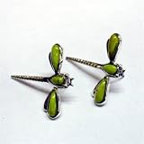 Dragonfly Sterling Silver Earrings with Inlaid Gaspeite