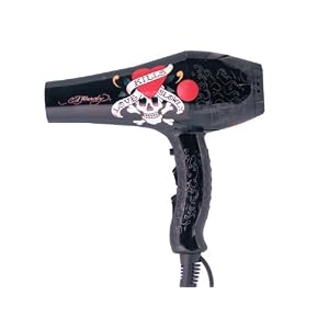 Ed Hardy 10006 1800 Watt Professional Hair Dryer with Nano Silver Technology, Skull And Cross Bones