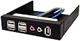 SilverStone FP32B Aluminum 3.5-Inch Drive Bay with USB X 4 + E1394 (Black)