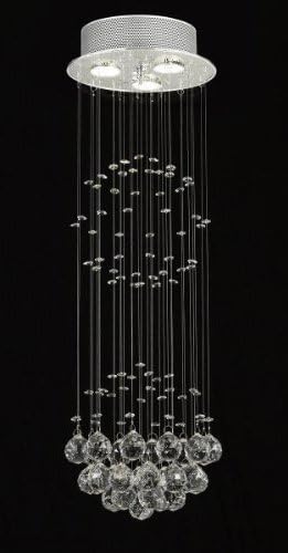 Modern Rain Drop Crystal Chandelier in Clear
