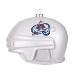 Pack of 2 NHL Colorado Avalanche Blown Glass Helmet Christmas Ornaments 4"