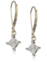 14k Gold Diamond Dangle Earrings (1/2 cttw, H-I Color, I2-I3 Clarity)