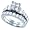 1.00 Carat Princess Baguette & Round Diamond Invisible 14K White Gold Bridal Ring Set