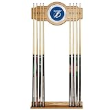 NHL Tampa Bay Lightning 2 piece Wood and Mirror Wall Cue Rac