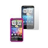 Premium Pink Hard Rubberized case with Clear Crystal Screen Protector for H ....