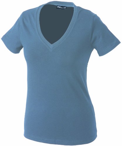 James & Nicholson Damen Fitness T-Shirt V-Ausschnitt, mildgrey, XXL, JN004 mgre Preisvergleich