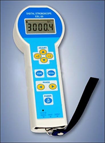 ESL-100 LED Stroboscope, Measuring Range: 6 - 120,000 FPM/RPM, 110V AC-Adapter/Charger, Complete Kit