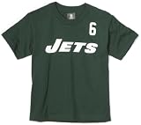 NFL Boys' New York Jets Mark Sanchez 8-20 Name & Number Tee Shirt (Green, Medium)
