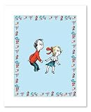 Dr. Seuss Cat in the Hat Kids Character Bordered Petite Blue Print 5