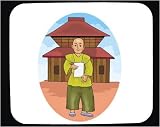 Mouse Pad with man, dwelling, Japan, read, structure, paper, mansion, architecture, home, Asia