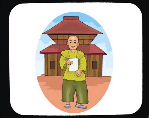 Mouse Pad with man, dwelling, Japan, read, structure, paper, mansion, architecture, home, Asia