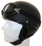 Oldtimer Motorradhelm mit Brille Gr��e XL 61-62cm