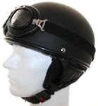 Oldtimer Motorradhelm mit Brille Gr��...