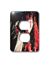 lsp_80180_6 Jos Fauxtographee Cutout - A woman in glasses and a red wig for Halloween - Light Switch Covers - 2 plug outlet cover