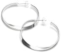 Silver 37Mm Single Twist Hoop Earrings