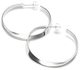 Image of Silver 37Mm Single Twist Hoop Earring