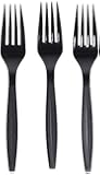 Amscan Big Party Pack 100 Count Mid Weight Plastic Forks, Black