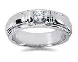 0.50 CTW Men's Diamond Ring in 14K White Gold